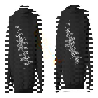 Trumpet Music Instrument Motif Art Trumpet Sweatshirt - Monsterry