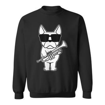 Trumpet Player Brass Musician Dog With Trumpet Sweatshirt - Geschenkecke