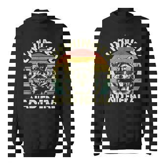 Unhinged And Feral Raccoon Vintage Graphic Toddler Men Sweatshirt - Seseable