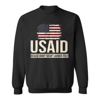 Usaid Because Money Doesn’T Launder Itself Us Americans Sweatshirt - Thegiftio UK