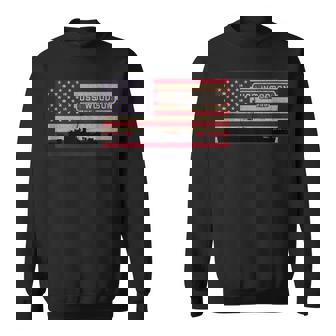 USS Woodson DE-359 Ship American Flag Tank Top Sweatshirt - Monsterry