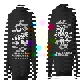 Valentine 3K Teacher Positive Affirmations Hearts Teacher Sweatshirt - Monsterry