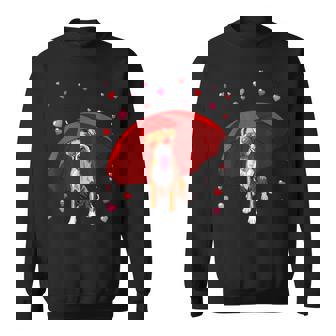 Valentines Boxer Dog Shirt Raining Hearts Valentine's Day Sweatshirt - Monsterry