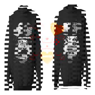 Valentines Day Boys Hearts Gaming Basketball Baseball Sweatshirt | Seseable UK