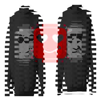 Valentines Day Building Brick Head Heart Builder Boys Sweatshirt - Monsterry