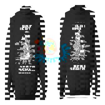 Valentines Day Shark Heart Breaker Boys Kids Sweatshirt - Monsterry