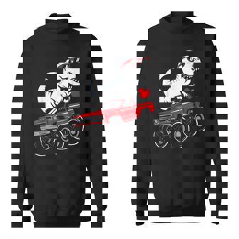 Valentines Day T Rex Riding Monster Truck Toddler Boys Sweatshirt - Monsterry