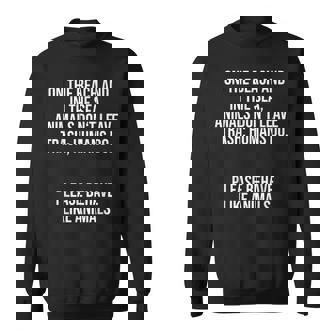 Vegan Vegetarian Animals Don't Leave Trash Sweatshirt - Monsterry