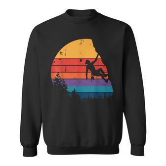 Vintage Bouldering Mountain Rock Climbing Climber Men Sweatshirt - Thegiftio UK
