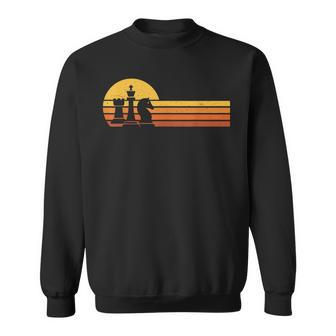 Vintage Chess Player Retro Sunset Chess Pieces Sweatshirt - Thegiftio UK