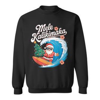 Vintage Cute Mele Kalikimaka Christmas Santa Surfing Costume Sweatshirt - Geschenkecke