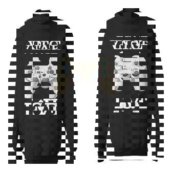 Vintage Love Controller Console Gaming Gamerideospielerideospieler Sweater e - Cadeauxyz