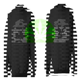 Vintage Marijuana Pot Leaf Hemp Leaf Retro Sweatshirt | Mazezy