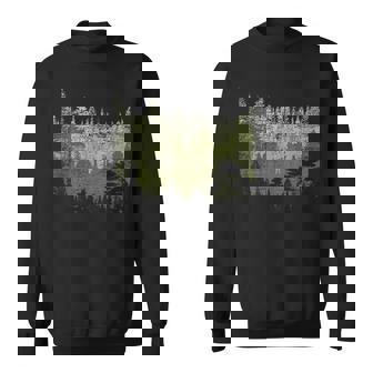 Vintage Night Nature Wildlife Trees Outdoor Forest Graphic Sweatshirt - Monsterry