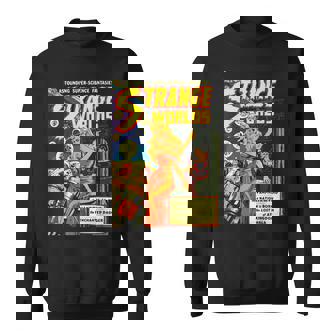 Vintage Science Fiction Comic Book Strange Worlds Sweatshirt - Thegiftio