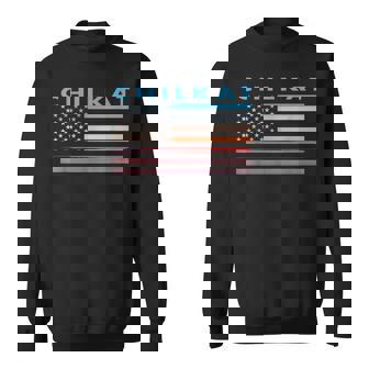 Vintage Sunset American Flag Chilkat Alaska Sweatshirt - Monsterry