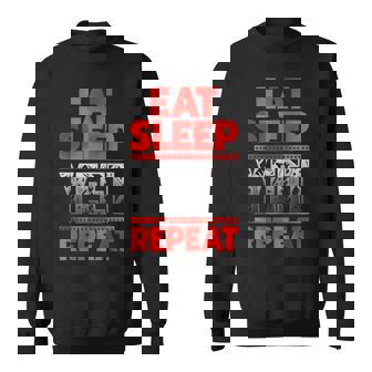 Vintage Yeet Apparel Saying Eat Sleep Repeat Sweatshirt | Mazezy