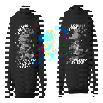 I Wear Blue For My Brother Autism Awareness Puzzle Family Sweatshirt | Mazezy