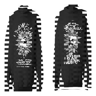 I Wear For Sleep Apnea CPAP Awareness Sunflower Ribbon Sweatshirt - Monsterry