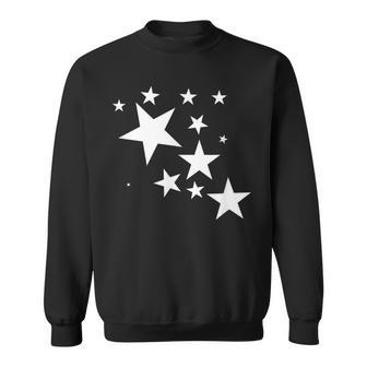 Weiße Sterne Sternschnuppe Stern-Muster Geschenk Damen Sweatshirt - Geschenkecke