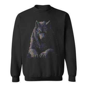 Werewolf Mythical Motif Fantasy Illustration Werewolf Sweatshirt - Geschenkecke