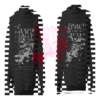 Western Cowgirl Cowboy Aesthetic Cowboys Cry Too Sweatshirt | Mazezy