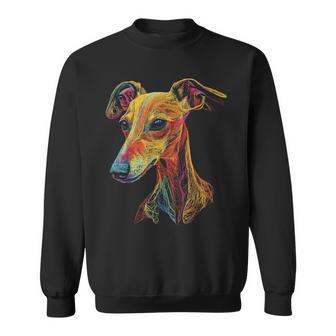 Whippet Dog Motif Pet Illustration Colourful Whippet Sweatshirt - Geschenkecke