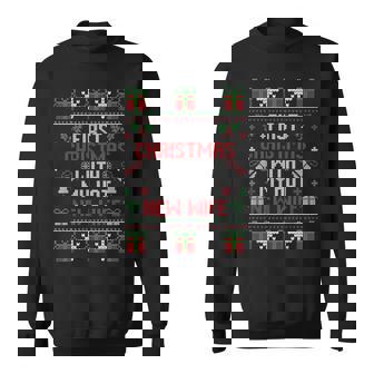Wife Husband First Christmas Just Married Christmas Couples Sweatshirt - Monsterry
