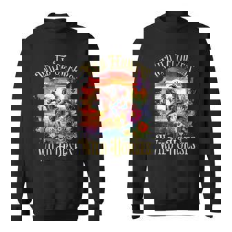 Wild Flowers & Wild Horses Country Sunset Western Cowgirl Sweatshirt - Monsterry
