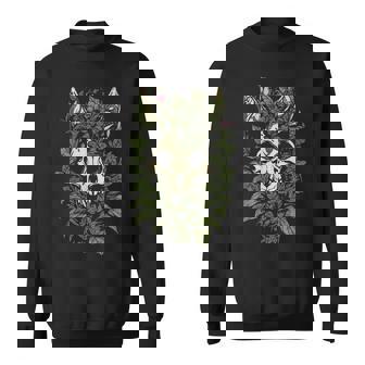 Witch Aesthetic Goth Grunge Punk Emo Botanical Cat Skull Sweater e - Cadeauxyz