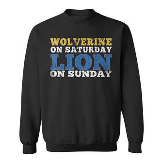 Wolverine On Saturday Lion On Sunday Sweatshirt - Thegiftio UK