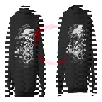 Xmas Bulldog Santa On Christmas Bulldog Sweatshirt - Monsterry