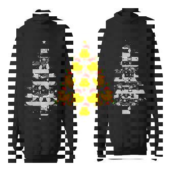 Xmas Lighting Santa Hat Rubber Duck Christmas Tree Sweatshirt - Monsterry