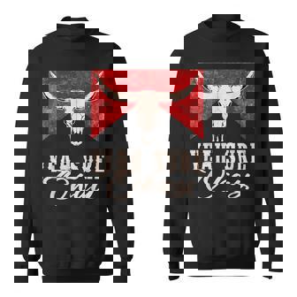 Yeah Sure Okay Western Bull-Skull Retro Sweatshirt | Mazezy