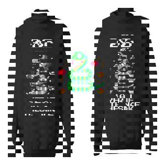 Year Of The Snake 2025 A Pixelated Art For Chinese New Year Sweatshirt - Monsterry