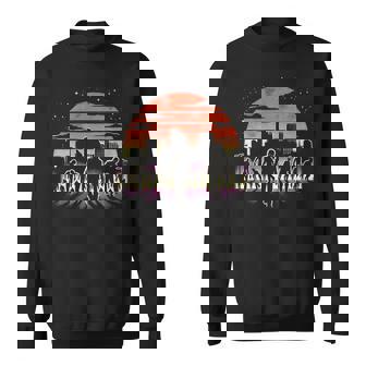 Zombie Horde At Sunset City Apocalypse Survival Horror Art Premium Sweatshirt - Monsterry