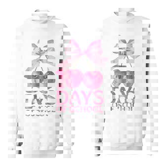 100 Days Of School Coquette Cute Cherry Bow 100Th Day School Sweatshirt - Seseable