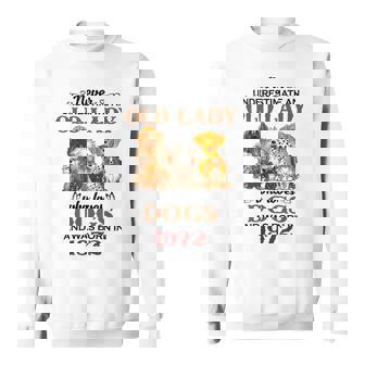 1972 An Old Lady Who Loves Dogs Sweatshirt | Mazezy