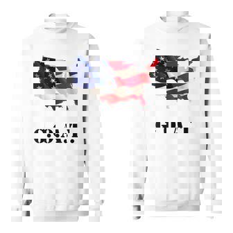 4th Of July GOAT American Flag Map USA Sweatshirt - Monsterry