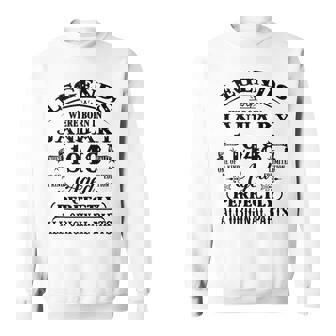 77Th Birthday Legends Born In January 1948 77 Years Old Sweatshirt | Mazezy