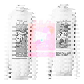 90S Japanese Otaku Stylish Aesthetic Milk Strawberry Shake Sweater e - Cadeauxyz