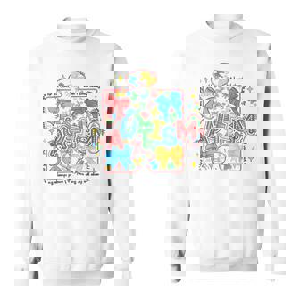 Autism Awareness Coquette Bow Autism Awareness Puzzle Piece Sweatshirt - Monsterry