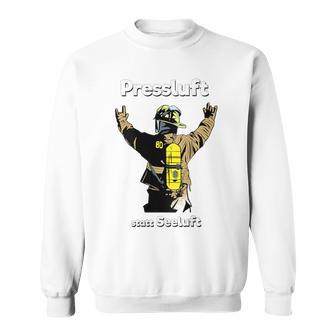 Back Print Breathing Protection Equipment Carrier Fire Brigade S Sweatshirt - Geschenkecke