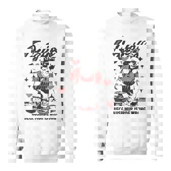 Baking Because Murder Is Wrong Chef Baker Lady Vintage Sweatshirt - Monsterry