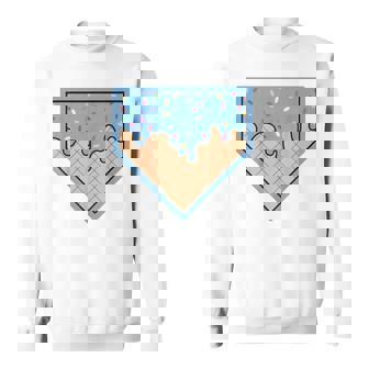 Baseball Home Plate Ice Cream Drip With Sprinkles For Boys Sweatshirt - Monsterry