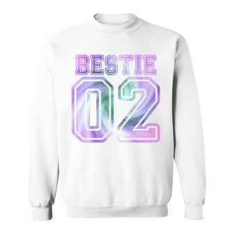 Bff 02 Best Friends Matching Bestie For 2 Tie Dye On Back Sweatshirt - Geschenkecke