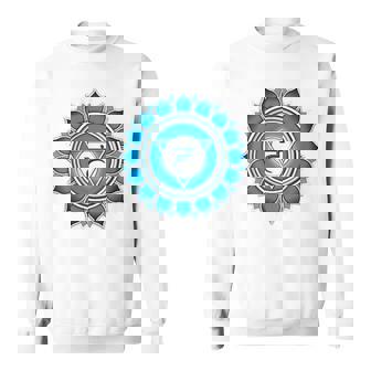 Blue Vishuddha Yoga Tshirt Small Print Sweatshirt - Monsterry