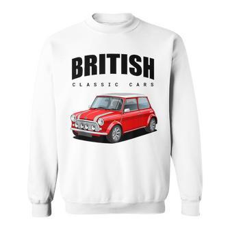 British Classic Car Red Mini Sports Car Gray Sweatshirt - Geschenkecke