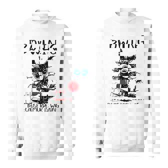 Cat Bowling Because Murder Is Wrong Cat Bowling Sweatshirt - Monsterry