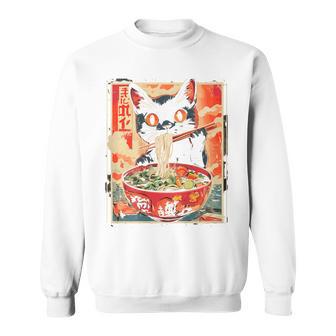 Cat Ramen Noodle Japanese Backprint Sweatshirt - Geschenkecke